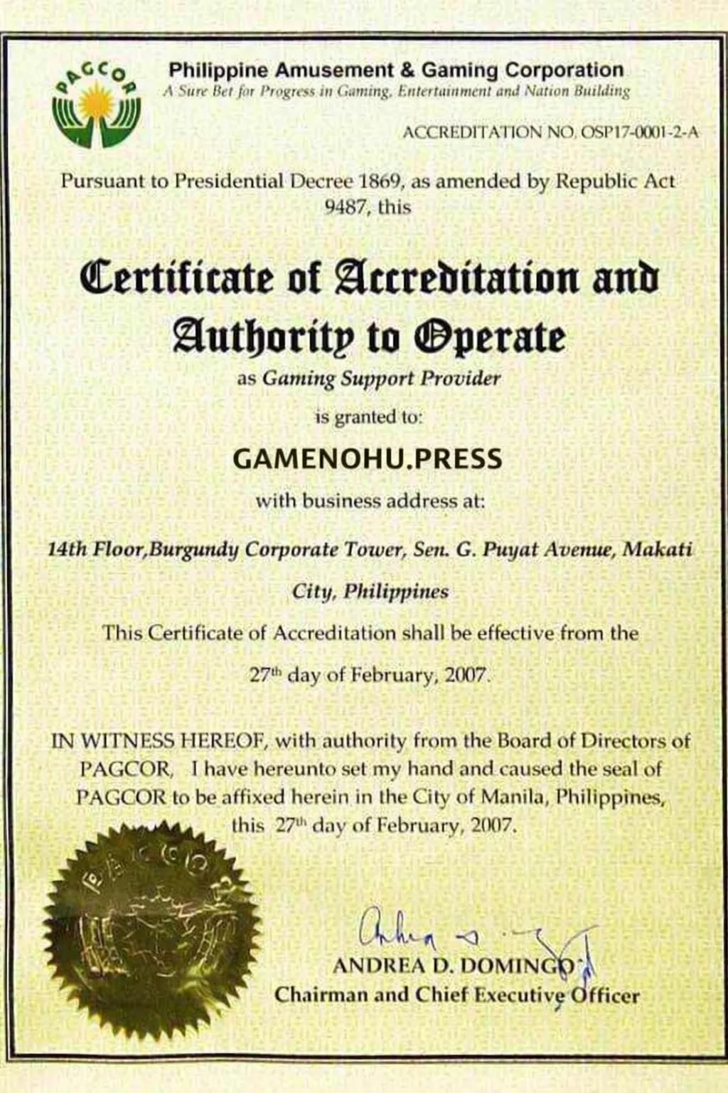 Giấy phép Game nổ hũ